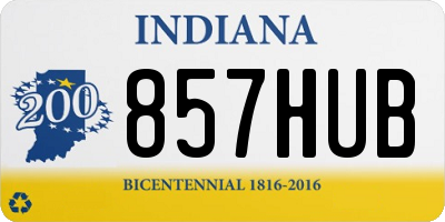 IN license plate 857HUB