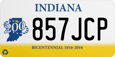 IN license plate 857JCP
