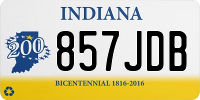 IN license plate 857JDB