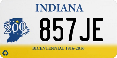 IN license plate 857JE