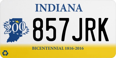 IN license plate 857JRK