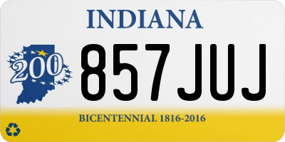IN license plate 857JUJ