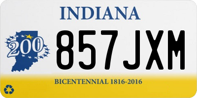 IN license plate 857JXM