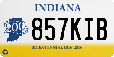 IN license plate 857KIB