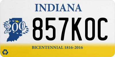 IN license plate 857KOC