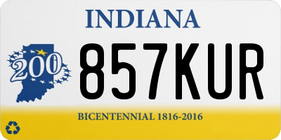IN license plate 857KUR