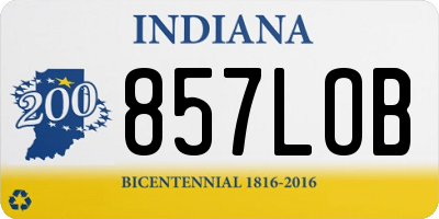 IN license plate 857LOB
