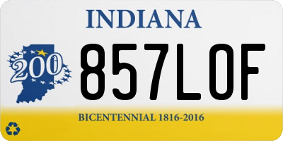 IN license plate 857LOF