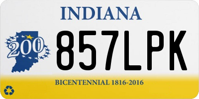 IN license plate 857LPK
