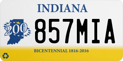 IN license plate 857MIA
