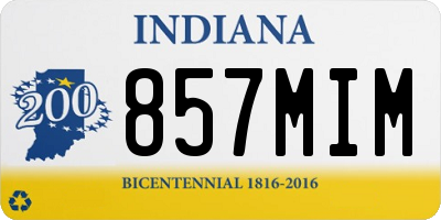 IN license plate 857MIM