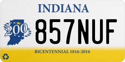 IN license plate 857NUF