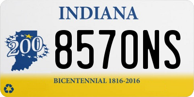 IN license plate 857ONS