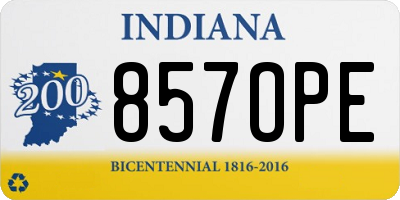 IN license plate 857OPE