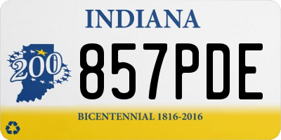 IN license plate 857PDE