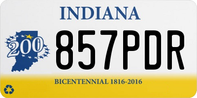 IN license plate 857PDR