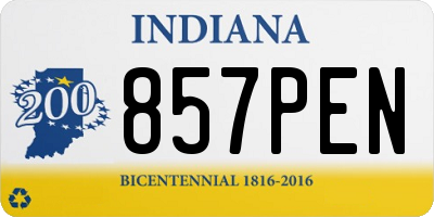 IN license plate 857PEN