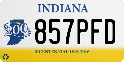 IN license plate 857PFD