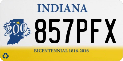 IN license plate 857PFX