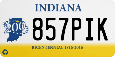 IN license plate 857PIK