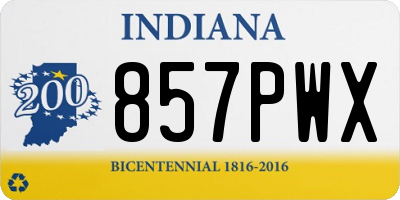 IN license plate 857PWX