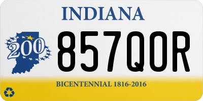 IN license plate 857QOR