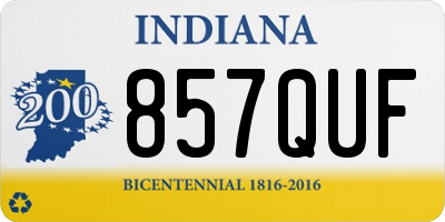 IN license plate 857QUF