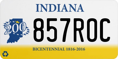 IN license plate 857ROC