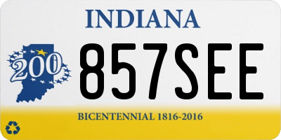 IN license plate 857SEE