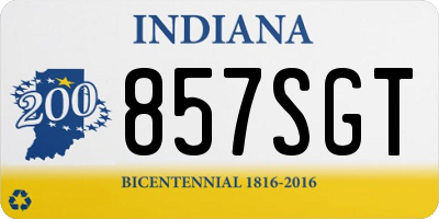IN license plate 857SGT
