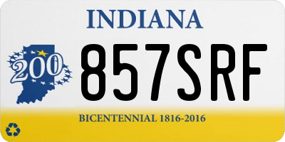 IN license plate 857SRF