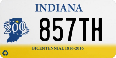 IN license plate 857TH