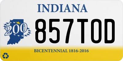 IN license plate 857TOD
