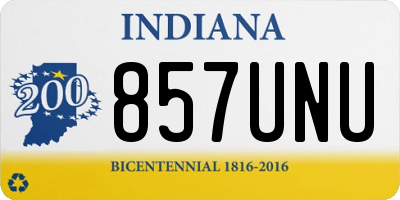 IN license plate 857UNU