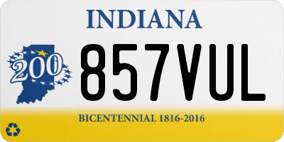IN license plate 857VUL