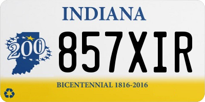 IN license plate 857XIR