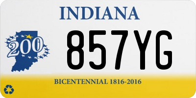 IN license plate 857YG
