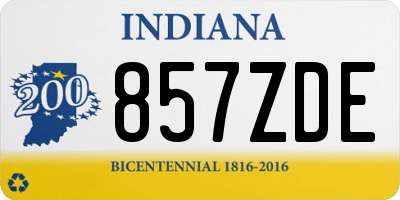 IN license plate 857ZDE