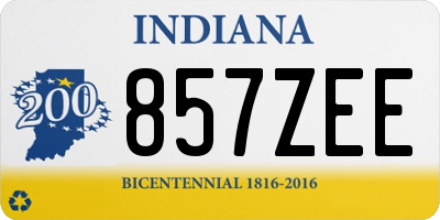 IN license plate 857ZEE