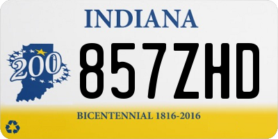 IN license plate 857ZHD