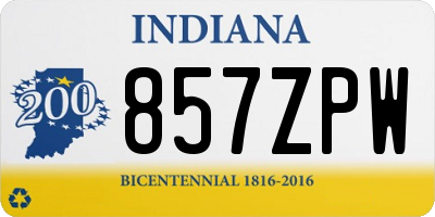 IN license plate 857ZPW