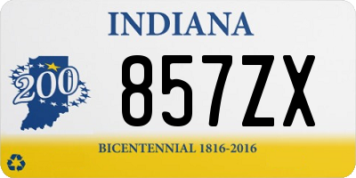 IN license plate 857ZX