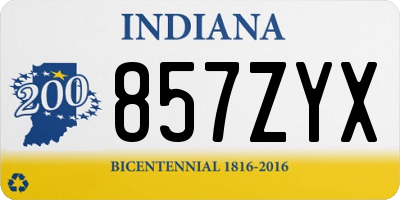 IN license plate 857ZYX