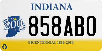 IN license plate 858ABO