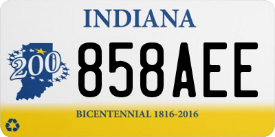 IN license plate 858AEE