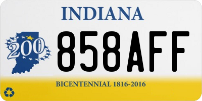 IN license plate 858AFF