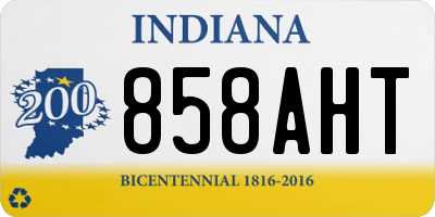 IN license plate 858AHT