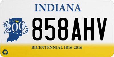 IN license plate 858AHV