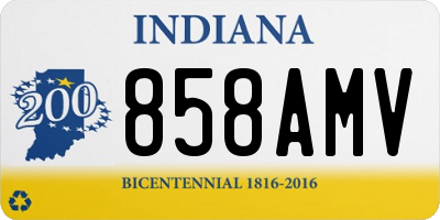 IN license plate 858AMV