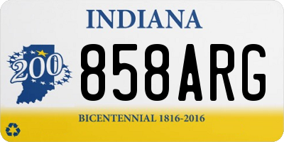 IN license plate 858ARG